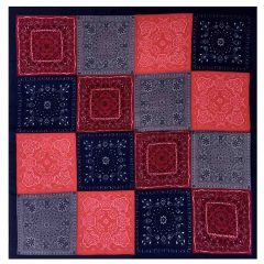 Farmers handkerchief red and patterned - 10pcs