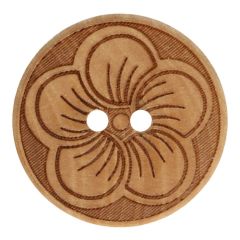 Wooden button with flower size 32-40 - 50pcs