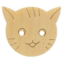 Button cat wood lasered size 22 - 50pcs