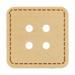 Button square with stitching size 24 15mm - 50pcs