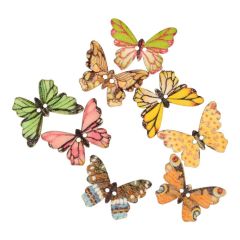 Button butterfly assorted size 40 - 25mm - 50pcs
