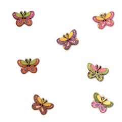 Button butterfly assorted size 40 - 25mm - 50pcs
