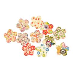 Button flower assorted size 40 - 25mm - 50pcs