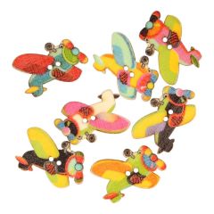 Button airplane assorted size 48 - 30mm - 50pcs
