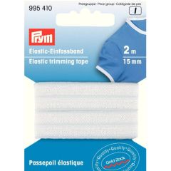 Prym Elastic trimming tape 15mm white - 5x2m