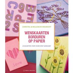 Wenskaarten borduren op papier - Christel Krukkert - 1pc