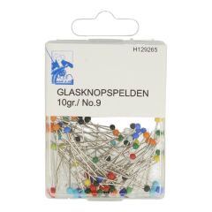 MMJZ Glass-head pins no.9 coloured 0.63x30mm - 5x10g
