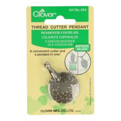 Clover Thread cutter with pendant antique silver - 1pc