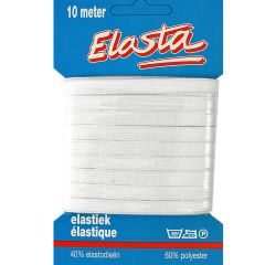 Elasta Knitted elastic 6mm white - 5x10m
