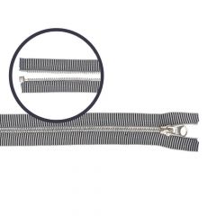 Metal fashion zipper striped no.5 40-70cm black-white - 5pcs
