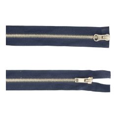 Two-way separating zipper 50cm nickel - 5pcs