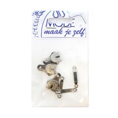 MMJZ Hooks and bars for trousers 3pcs Nickel/old Gold  - 5card