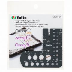 Tulip Needle gauge with built-in yarn cutter grey - 3pcs