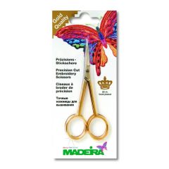 Madeira Embroidery scissors straight gold plated 12cm - 1pc