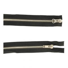 Two-way separating zipper 65cm nickel - 5pcs